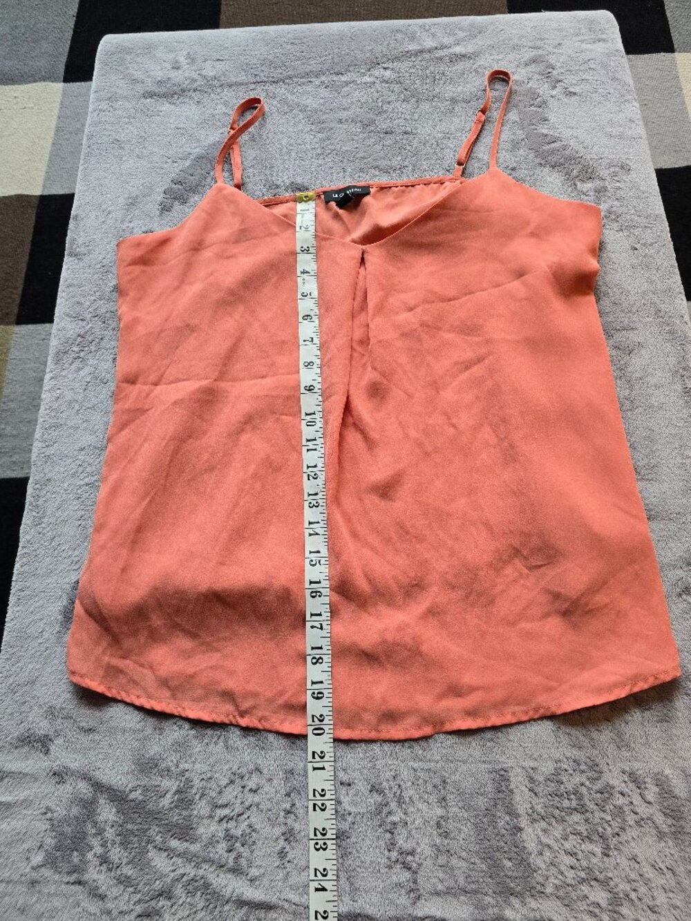 Vintage Le Chateau Peach Double-Layered Spaghetti Strap Camisole Top sz Large